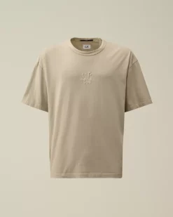 T-shirts & Polo<C.P. Company 20/1 Jersey Boxy Logo T-Shirt Vintage Khaki – Beige