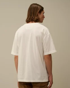 T-shirts & Polo<C.P. Company 20/1 Jersey Boxy Logo T-Shirt Gauze White