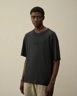 T-shirts & Polo<C.P. Company 20/1 Jersey Boxy Logo T-Shirt Black Sand