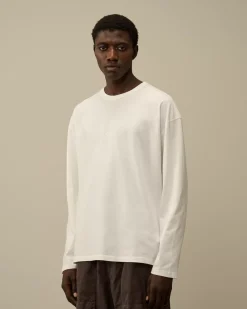 T-shirts & Polo<C.P. Company 20/1 Jersey Boxy Longsleeve Logo T-Shirt Gauze White