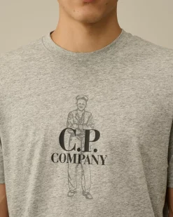 T-shirts & Polo<C.P. Company 30/1 Jersey British Sailor T-Shirt Greystone Melange