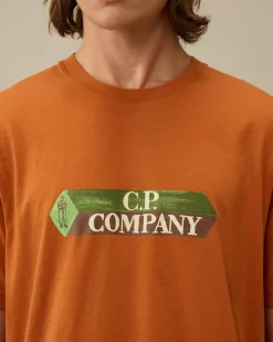 T-shirts & Polo<C.P. Company 30/1 Jersey 3D Logo T-Shirt Bombay Brown