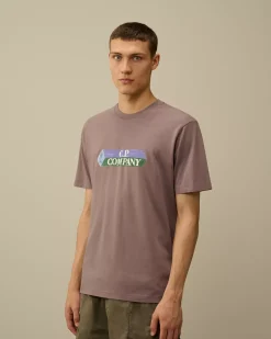 T-shirts & Polo<C.P. Company 30/1 Jersey 3D Logo T-Shirt Purple Dove