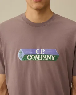 T-shirts & Polo<C.P. Company 30/1 Jersey 3D Logo T-Shirt Purple Dove