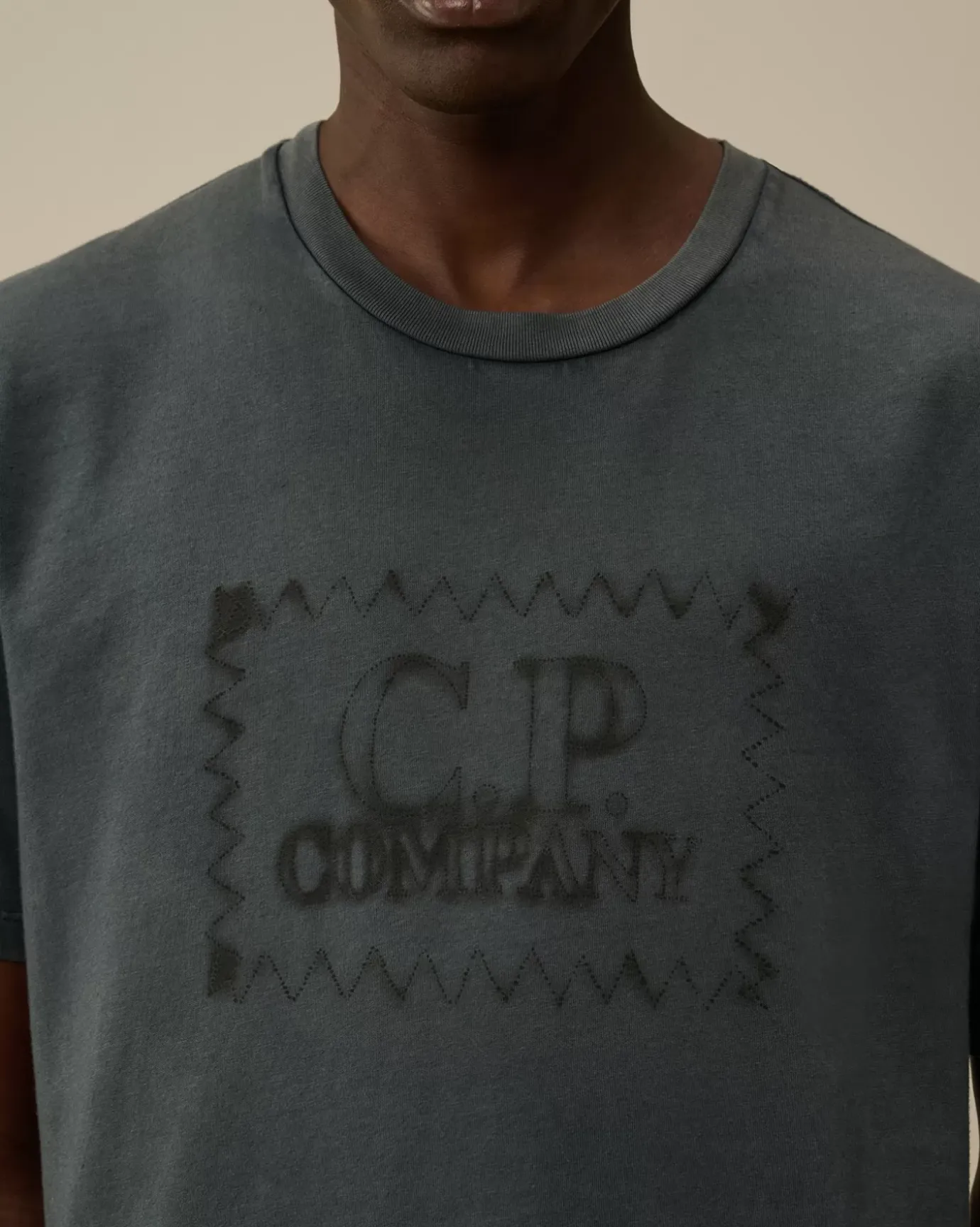 T-shirts & Polo<C.P. Company 24/1 Jersey Logo Label T-Shirt Black Sand