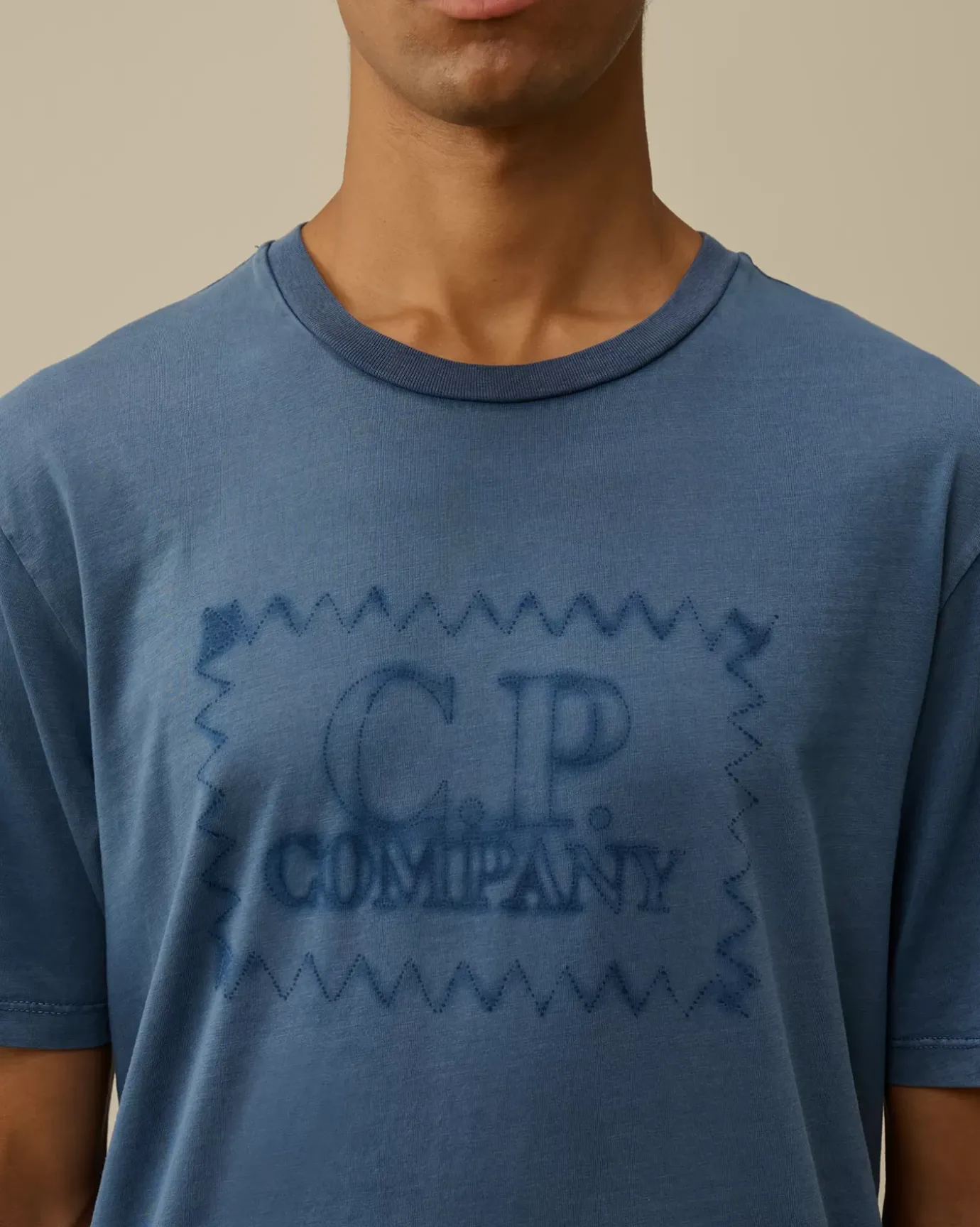 T-shirts & Polo<C.P. Company 24/1 Jersey Logo Label T-Shirt Estate Blue