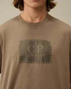 T-shirts & Polo<C.P. Company 30/1 Jersey Logo Label T-Shirt Walnut – Beige