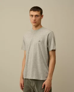 T-shirts & Polo<C.P. Company 30/1 Jersey Logo Patch T-Shirt Greystone Melange