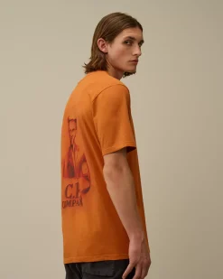 T-shirts & Polo<C.P. Company 24/1 Jersey Pencil Effect Graphics T-Shirt Bombay Brown