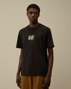 T-shirts & Polo<C.P. Company 30/1 Jersey Small Logo Label T-Shirt Black