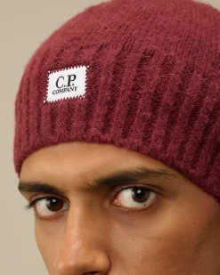 Hats<C.P. Company Alpaca Soft Logo Beanie Potent Purple