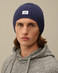 Hats<C.P. Company Alpaca Soft Logo Beanie Estate Blue