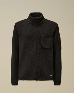 Jumpers<C.P. Company Alpaca Soft Zipped Knit Black