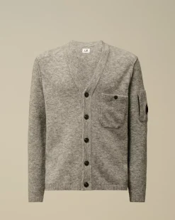 Jumpers<C.P. Company Alpaca Wool Buttoned Cardigan Graphite Melange – Grey