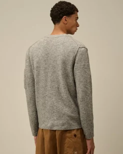 Jumpers<C.P. Company Alpaca Wool Buttoned Cardigan Graphite Melange – Grey