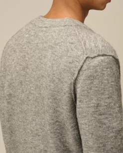 Jumpers<C.P. Company Alpaca Wool Buttoned Cardigan Graphite Melange – Grey