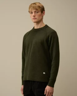 Jumpers<C.P. Company Alpaca Wool Crewneck Knit Grape Leaf – Green
