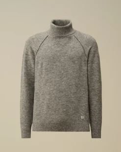 Jumpers<C.P. Company Alpaca Wool Turtleneck Knit Graphite Melange – Grey