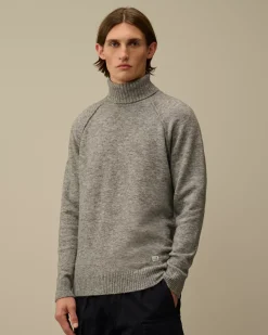 Jumpers<C.P. Company Alpaca Wool Turtleneck Knit Graphite Melange – Grey