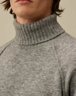 Jumpers<C.P. Company Alpaca Wool Turtleneck Knit Graphite Melange – Grey