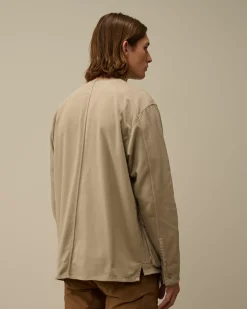Overshirt<C.P. Company Armored Stretch Satin Buttoned Overshirt Vintage Khaki – Beige