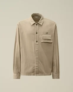Shirt<C.P. Company Armored Stretch Satin Buttoned Shirt Vintage Khaki – Beige