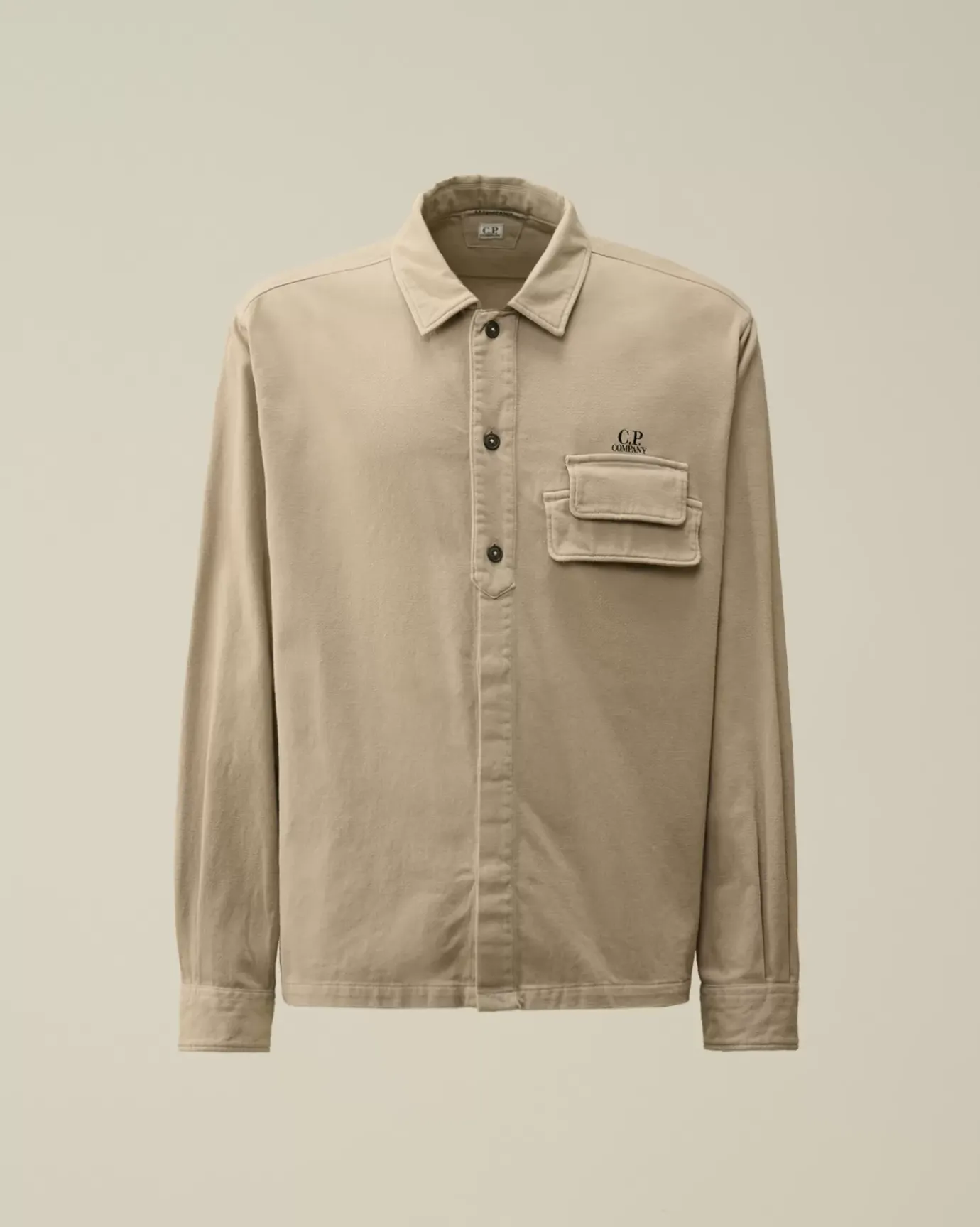 Shirt<C.P. Company Armored Stretch Satin Buttoned Shirt Vintage Khaki – Beige