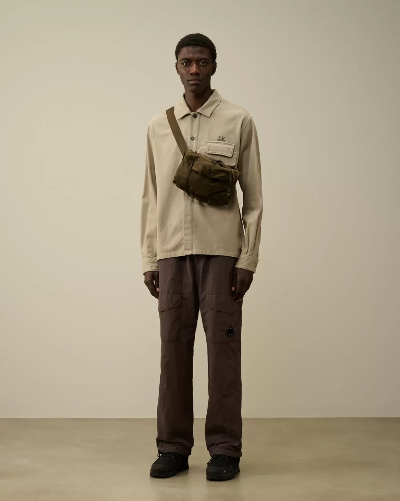 Shirt<C.P. Company Armored Stretch Satin Buttoned Shirt Vintage Khaki – Beige