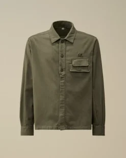 Shirt<C.P. Company Armored Stretch Satin Buttoned Shirt Grape Leaf – Green