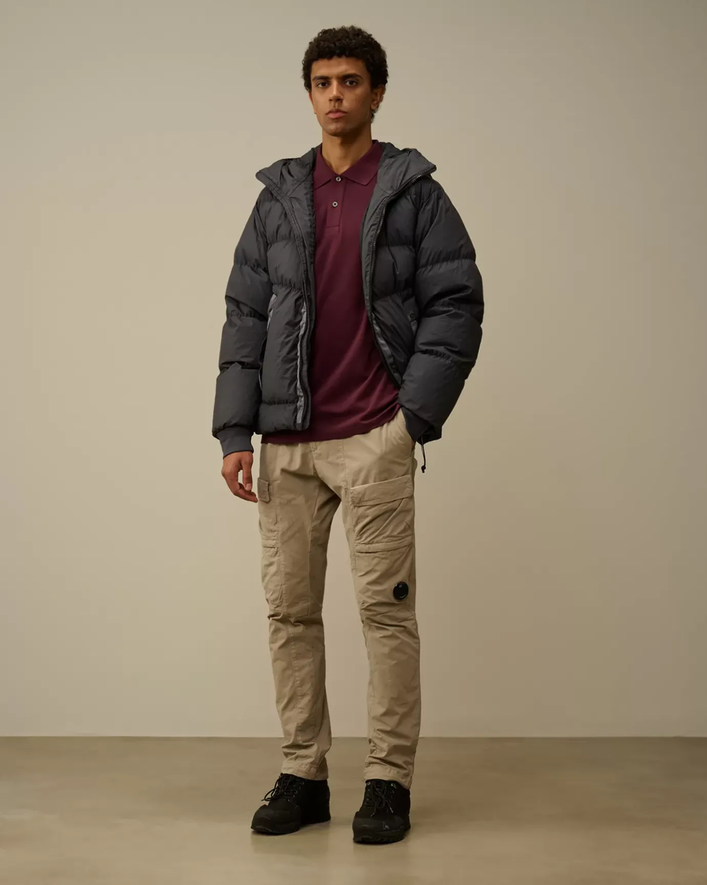 Jacket & Coats<C.P. Company Bi-TM Goggle Down Jacket Black Sand