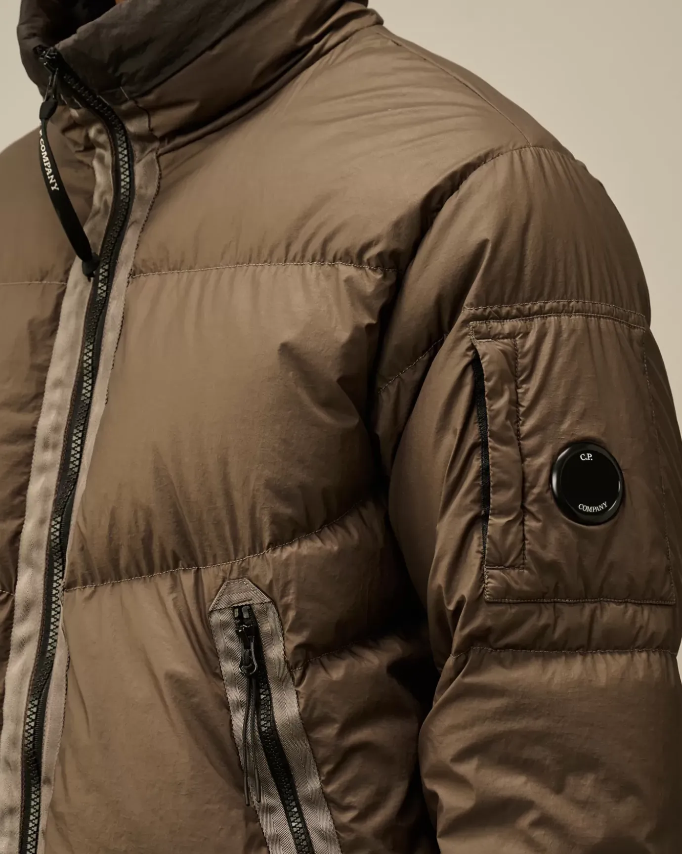 Jacket & Coats<C.P. Company Bi-TM Hooded Down Jacket Walnut – Beige