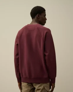 Sweatshirts<C.P. Company Brushed and Emerized Diagonal Fleece Logo Crew Neck Sweatshirt Potent Purple