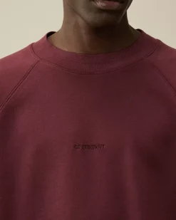 Sweatshirts<C.P. Company Brushed and Emerized Diagonal Fleece Logo Crew Neck Sweatshirt Potent Purple