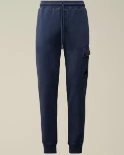 Tracksuits & Shorts<C.P. Company Brushed and Emerized Diagonal Fleece Cargo Sweatpants Estate Blue