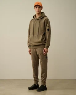 Sweatshirts<C.P. Company Brushed and Emerized Diagonal Fleece Lens Hooded Sweatshirt Walnut – Beige