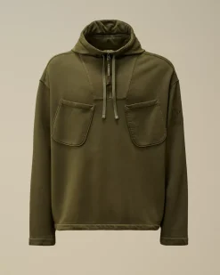 Sweatshirts<C.P. Company Brushed and Emerized Diagonal Fleece Zipped Hooded Sweatshirt Grape Leaf – Green