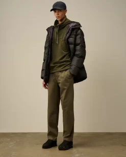 Sweatshirts<C.P. Company Brushed and Emerized Diagonal Fleece Zipped Hooded Sweatshirt Grape Leaf – Green