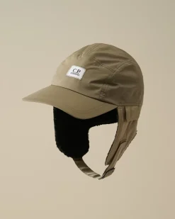 Hats<C.P. Company Chrome-R Earflap Hat Walnut – Beige