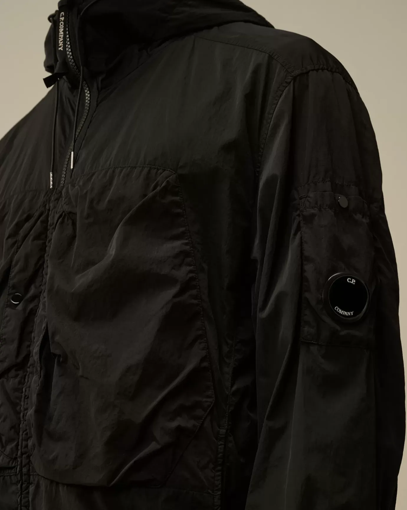 Overshirt<C.P. Company Chrome-R Hooded Overshirt Black