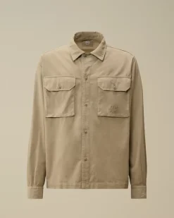 Overshirt<C.P. Company Corduroy Buttoned Overshirt Vintage Khaki – Beige