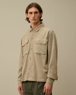 Overshirt<C.P. Company Corduroy Buttoned Overshirt Vintage Khaki – Beige