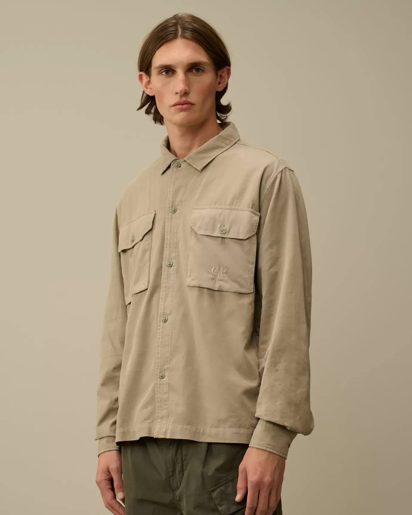 Overshirt<C.P. Company Corduroy Buttoned Overshirt Vintage Khaki – Beige