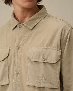 Overshirt<C.P. Company Corduroy Buttoned Overshirt Vintage Khaki – Beige