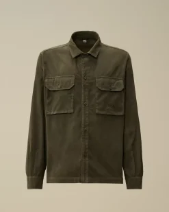 Overshirt<C.P. Company Corduroy Buttoned Overshirt Grape Leaf – Green