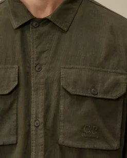 Overshirt<C.P. Company Corduroy Buttoned Overshirt Grape Leaf – Green