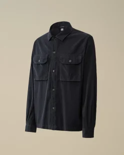 Overshirt<C.P. Company Corduroy Buttoned Overshirt Black Sand