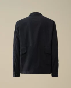 Overshirt<C.P. Company Corduroy Buttoned Overshirt Black Sand