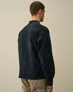 Overshirt<C.P. Company Corduroy Buttoned Utility Overshirt Total Eclipse – Blue