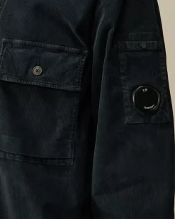 Overshirt<C.P. Company Corduroy Buttoned Utility Overshirt Total Eclipse – Blue