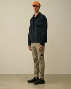 Overshirt<C.P. Company Corduroy Buttoned Utility Overshirt Total Eclipse – Blue